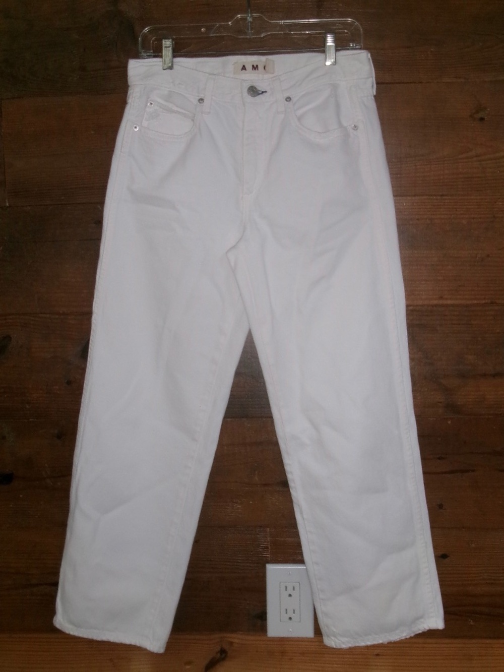 ALO white straight leg jeans size 25